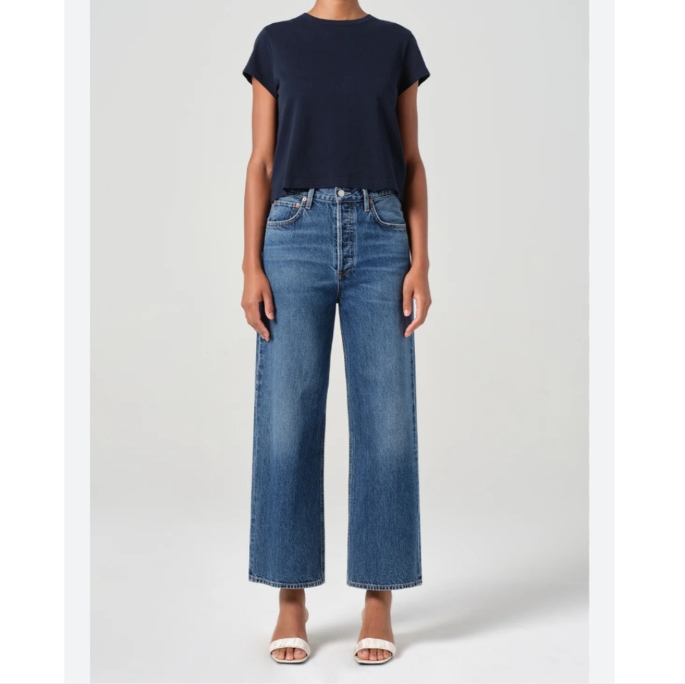 Agolde Blue Wide Leg Jeans